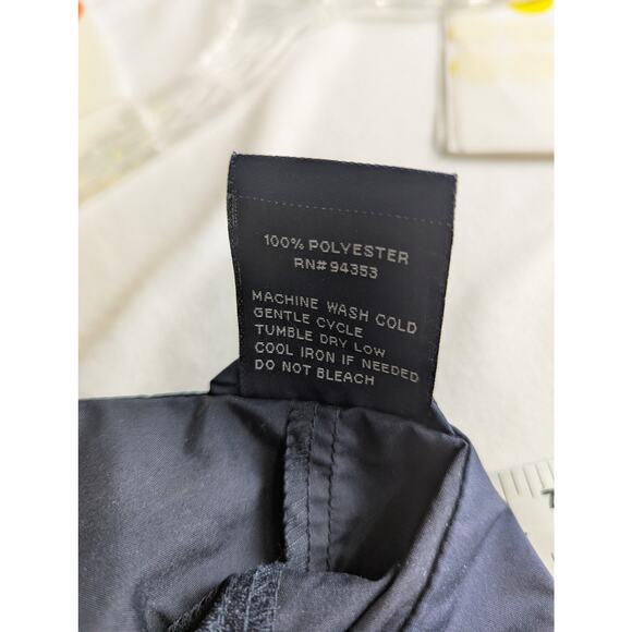 Vtge Rain jacket Navy bl Boston sailboat logo Sz S OVERSIZED Chest 46"CB Len 28" - Picture 7 of 11